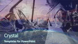  Presentation with compost green earth - Presentation theme enhanced with van combined with a picture background and a ocean colored foreground