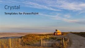  Presentation with life - PPT theme having van-life-in-camargue-southern background and a light blue colored foreground