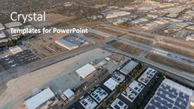  Presentation with airport runway - Presentation theme with van-nuys-california-usa-october background and a gray colored foreground