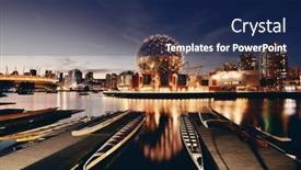  Presentation with cities - Colorful slide set enhanced with vancouver-bc-aug-17-science backdrop and a navy blue colored foreground