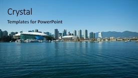  Presentation with vancouver city - Amazing presentation theme having vancouver bc city skyline canada backdrop and a light blue colored foreground
