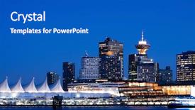  Presentation with vancouver - Cool new presentation theme with vancouver bc evening skyline backdrop and a dark gray colored foreground