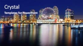  Presentation with vancouver city - Theme with vancouver city night view background and a navy blue colored foreground