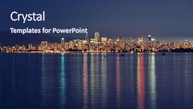  Presentation with vancouver city - Colorful slide set enhanced with vancouver city skyline at night with reflections backdrop and a ocean colored foreground
