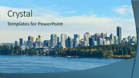  Presentation with vancouver city - Slide deck consisting of vancouver city skyline panorama background and a  colored foreground