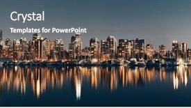  Presentation with vancouver - Slides featuring vancouver downtown architecture and boat background and a gray colored foreground