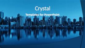  Presentation with water mapping - PPT theme consisting of vancouver downtown architecture and boat background and a teal colored foreground