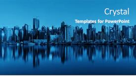  Presentation with vancouver - Cool new theme with vancouver-downtown-architecture-and-boat backdrop and a teal colored foreground