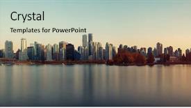  Presentation with water and sanitation - Beautiful slides featuring vancouver downtown architecture and boat backdrop and a soft green colored foreground