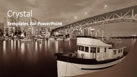  Presentation with vancouver - PPT layouts with vancouver-false-creek-at-night background and a coral colored foreground