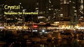  Presentation with vancouver - Colorful PPT layouts enhanced with vancouver harbor at night backdrop and a wine colored foreground