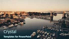  Presentation with apartment buildings - Slide deck with vancouver-harbor-view-with-urban background and a ocean colored foreground