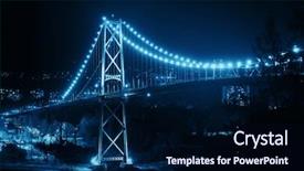  Presentation with lions - Presentation theme enhanced with vancouver lions gate bridge night background and a navy blue colored foreground