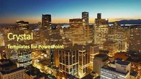  Presentation with architecture urban planning - Slide deck consisting of vancouver rooftop view with urban architectures at dusk background and a tawny brown colored foreground