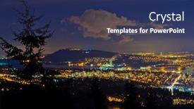  Presentation with vancouver - PPT layouts enhanced with vancouver-skyline-and-iron-wokers background and a ocean colored foreground