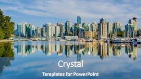  Presentation with british columbia canada - PPT layouts having vancouver skyline with harbor british background and a teal colored foreground