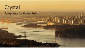  Presentation with lions - Beautiful PPT layouts featuring vancouver sunrise with lions gate backdrop and a yellow colored foreground