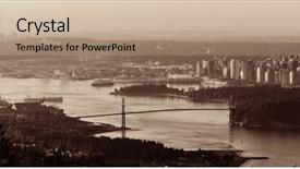  Presentation with lions - Audience pleasing PPT theme consisting of vancouver sunrise with lions gate backdrop and a coral colored foreground