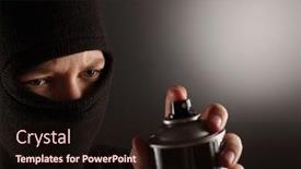  Presentation with spray paint - PPT theme consisting of vandal with spray paint background and a wine colored foreground