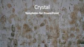  Presentation with footprints - Cool new presentation theme with vandalism - dirty wall with footprints background backdrop and a gray colored foreground