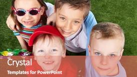  Presentation with camera - Audience pleasing presentation consisting of vanets - boys and a girl looking backdrop and a coral colored foreground