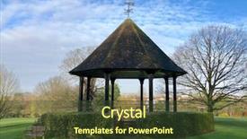  Presentation with winter and transition - Audience pleasing theme consisting of vanets - park bandstand in winter backdrop and a tawny brown colored foreground