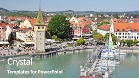  Presentation with port and tapas - Beautiful theme featuring vanets - port of lindau island germany backdrop and a  colored foreground