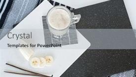  Presentation with vanilla - Slide set with vanilla-banana-smoothie-with-banana background and a light gray colored foreground