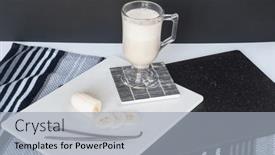  Presentation with vanilla - Slide deck having vanilla-banana-smoothie-with-banana background and a light gray colored foreground
