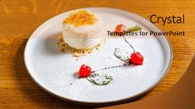  Presentation with cheesecake - Slide set featuring vanilla bean and cherry cheesecake background and a gold colored foreground