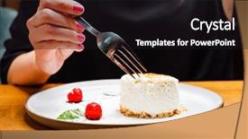  Presentation with vanilla plants - Beautiful PPT theme featuring vanilla bean and cherry cheesecake backdrop and a wine colored foreground