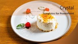  Presentation with cheesecake - Amazing presentation design having vanilla bean and cherry cheesecake backdrop and a gold colored foreground