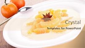  Presentation with vanilla - Amazing presentation theme having vanilla-cream-with-slice backdrop and a blonde colored foreground