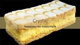  Presentation with vanilla - Presentation design with vanilla-custard-slice-isolated background and a  colored foreground