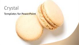  Presentation with flavor - Colorful slide deck enhanced with vanilla-flavor-macarons-top-view backdrop and a white colored foreground