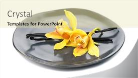  Presentation with vanilla - Presentation design featuring vanilla-flower-and-pods background and a blonde colored foreground