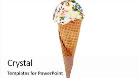  Presentation with ice cream cone - Presentation enhanced with vanilla ice cream cone background and a white colored foreground