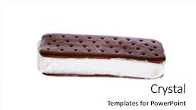  Presentation with ice cream - Audience pleasing PPT theme consisting of vanilla ice cream sandwich isolated backdrop and a white colored foreground