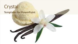  Presentation with ice cream - Audience pleasing PPT layouts consisting of vanilla ice cream scoop backdrop and a soft green colored foreground
