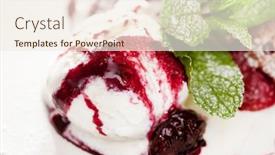  Presentation with ice cream - Audience pleasing slides consisting of vanilla-ice-cream-with-berries backdrop and a sky blue colored foreground