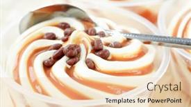  Presentation with ice cream - Beautiful PPT theme featuring vanilla-ice-cream-with-caramel backdrop and a lemonade colored foreground