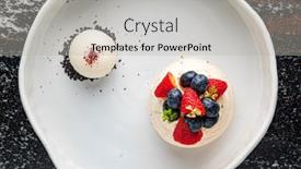  Presentation with vanilla - Audience pleasing slide deck consisting of vanilla-meringue-with-fresh-berries backdrop and a light gray colored foreground