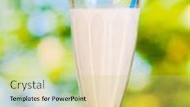  Presentation with vanilla - PPT theme featuring vanilla milk shake on wooden table on bright background background and a yellow colored foreground