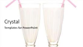  Presentation with milkshake - PPT theme featuring vanilla milk shakes isolated background and a pink colored foreground
