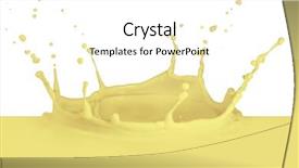  Presentation with vanilla splash - Colorful slide set enhanced with vanilla milk splash isolated on white background backdrop and a white colored foreground