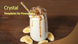 Presentation with banana - Amazing slides having vanilla milkshake - milk shake with banana backdrop and a tawny brown colored foreground