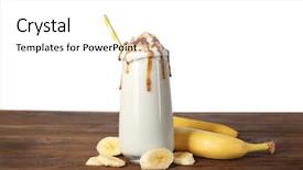  Presentation with milkshake - Audience pleasing presentation consisting of vanilla milkshake - milk shake with banana backdrop and a white colored foreground
