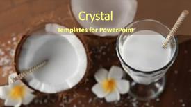  Presentation with milk coconut - PPT layouts enhanced with vanilla milkshake - tasty milk shake with coconut background and a tawny brown colored foreground