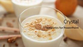  Presentation with yogurt fruits milk shake - PPT layouts consisting of vanilla milkshake - tasty milk shake with walnut background and a  colored foreground