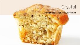  Presentation with muffin - Audience pleasing PPT layouts consisting of vanilla muffin with fine chocolate flakes backdrop and a yellow colored foreground